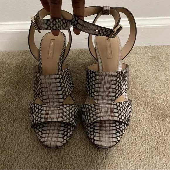 Antonio Melani Snakeskin Sandal Heels - Picture 4 of 12